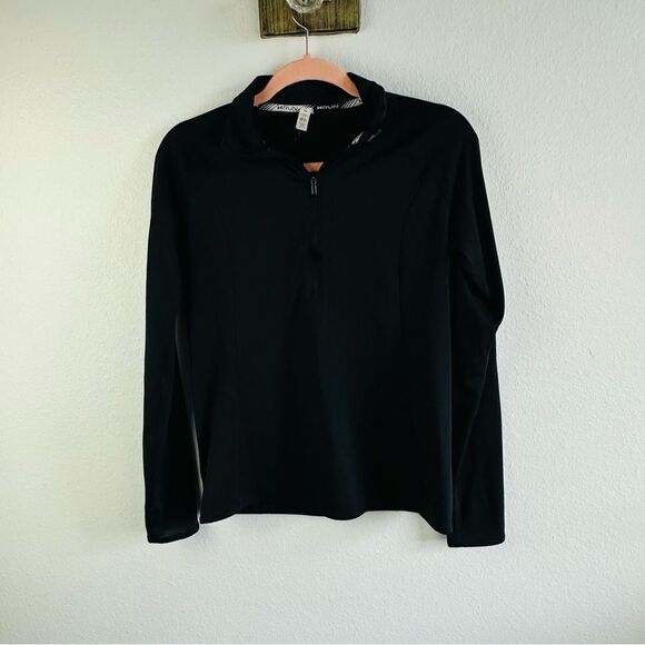 Under Armour Run Half Zip Black Pull Over Thumb Holes Women Size S - Picture 1 of 5